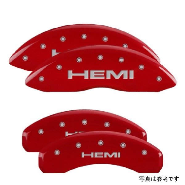 【USA在庫あり】 MGP 4 Caliper Covers Engraved フロント & リヤ Hemi レッド フィニッシュ シルバー ch mgp55001SHEMRD HD店 47,032円