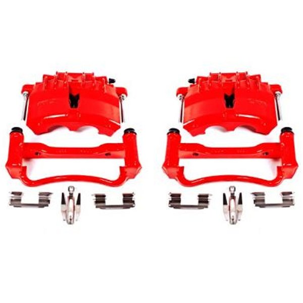 【USA在庫あり】 Power Stop 03年-04年 フォード Mustang フロント レッド Calipers w/ブラケットs - 2個 psbS4838 HD店