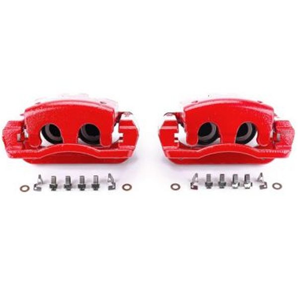 【USA在庫あり】 Power Stop 05年-07年 フォード F-250 Super Duty リヤ レッド Calipers w/ブラケットs - 2個 psbS4920 HD店