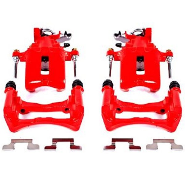 【USA在庫あり】 Power Stop 05年-14年 フォード Mustang リヤ レッド Calipers w/ブラケットs - 2個 psbS4926 HD店