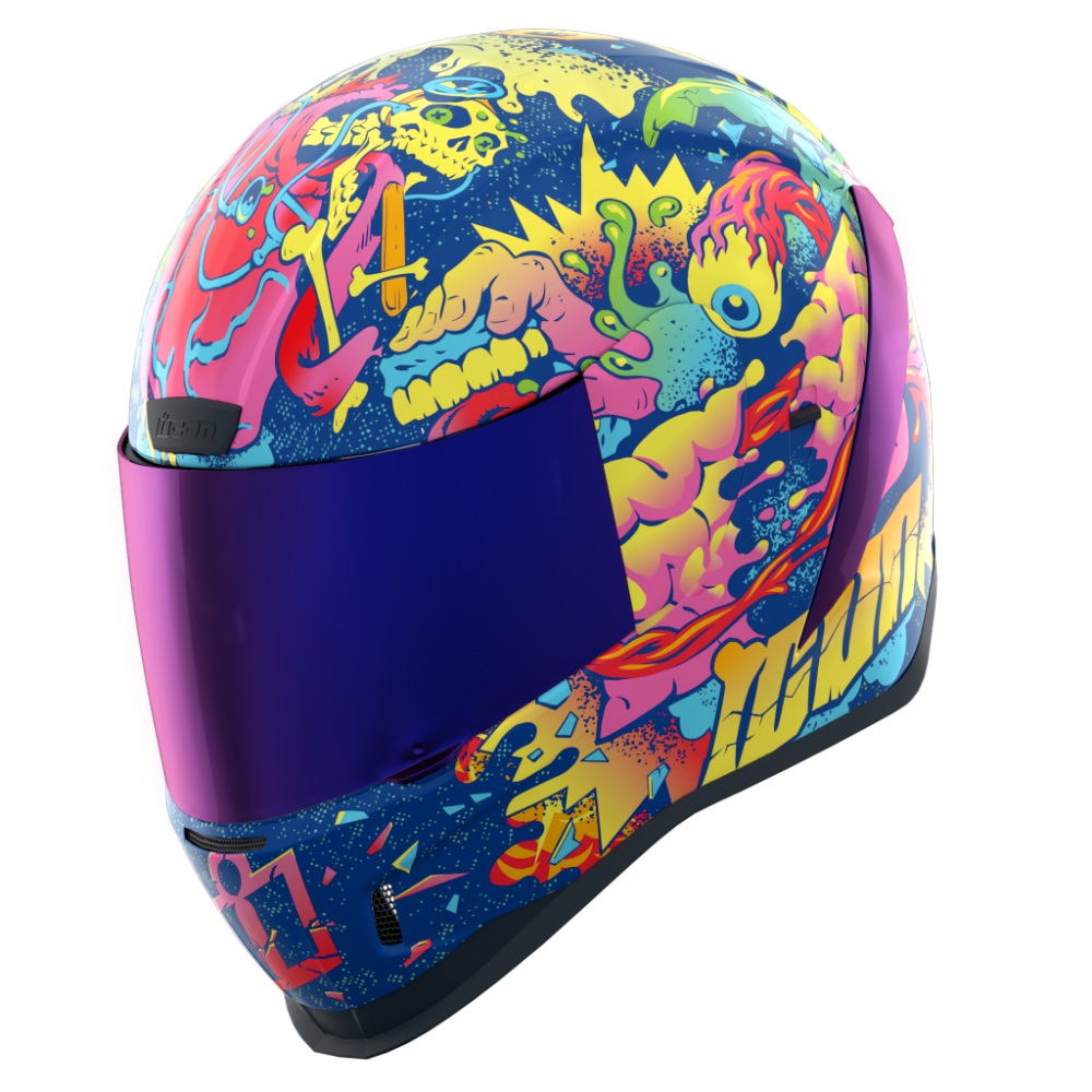 アイコン ICON フルフェイスヘルメット AIRFORM SCATTERBRAIN 紫 XSサイズ 0101-17916 HD店