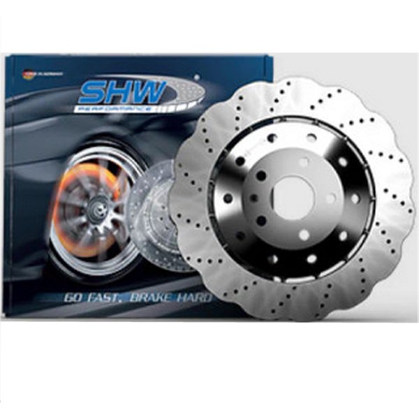 【USA在庫あり】 SHW 14-18 Audi RS7 4.0L フロント Drilled-Dimpled Lightweight Wavy ブレーキローター (4G0615301AH) shwAFX47415 HD店