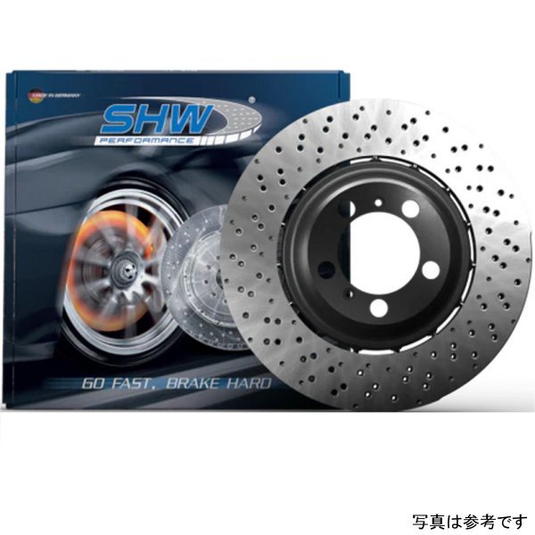 【USA在庫あり】 SHW 20-21 ポルシェ 718 Cayman GT4 4.0L Left リア Drilled-Dimp Lightweight ブレーキローター (98135240781) shwPRL41987 HD店