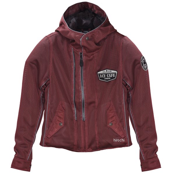 エースカフェロンドン ACE CAFE LONDON 春夏モデル W2 フーディーシースルーメッシュジャケット バーガンディ Sサイズ SS2501MJ HD店