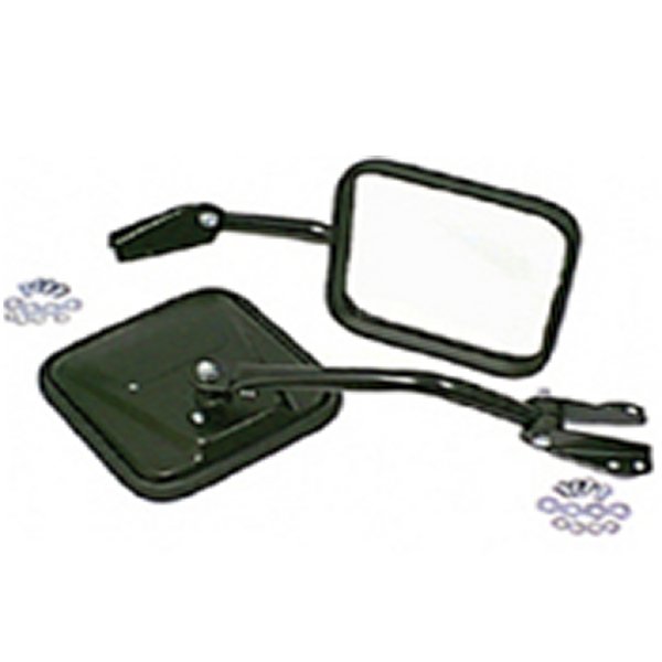 【USA在庫あり】 Rugged Ridge 55年-86年 ジープ CJ ブラック Side Mirrors w/ Convex Glass rug11001.03 HD店