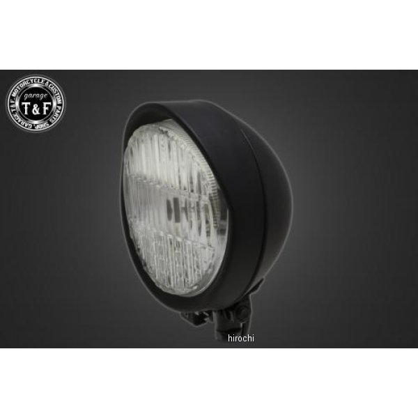 ガレージT＆F 5.5インチバイザーヘッドライト+ステー エストレヤ マットBK/クリア 4020653 HD店