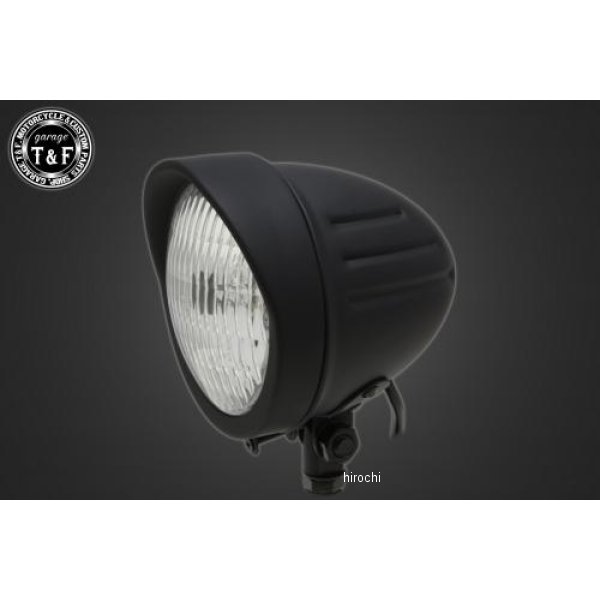 ガレージT＆F 4.5インチスリットヘッドライト(クラシックレンズ仕様)+ステー DS400 クラシック マットBK/クリア 4020724 HD店