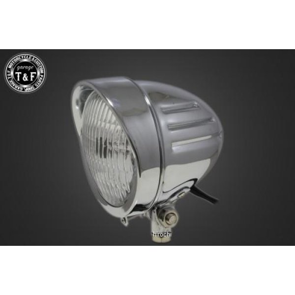 ガレージT＆F 5.5インチバイザーヘッドライト+ステー バルカン400 クラシック ブラック/イエロー 4020824 HD店