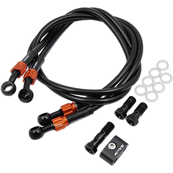 ACパフォーマンスライン AC-PERFORMANCELINE フロントブレーキホース 81年-84年 RZ350 黒/ゴールド 32235010 HD店