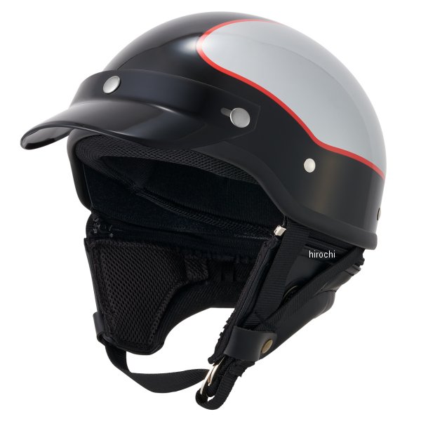 【メーカー在庫あり】 マルシン工業 MCH5 MZ-HALF ハーフヘルメット ヴィンテージ(BK/SIL/RED) フリーサイズ(57～60cm未満) MZH004 HD店