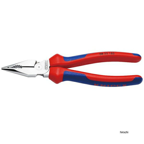 【メーカー在庫あり】 クニペックス KNIPEX ニードルノーズペンチ 185mm コンフォートハンドル クロムメッキ パック入 0825-185SB HD店