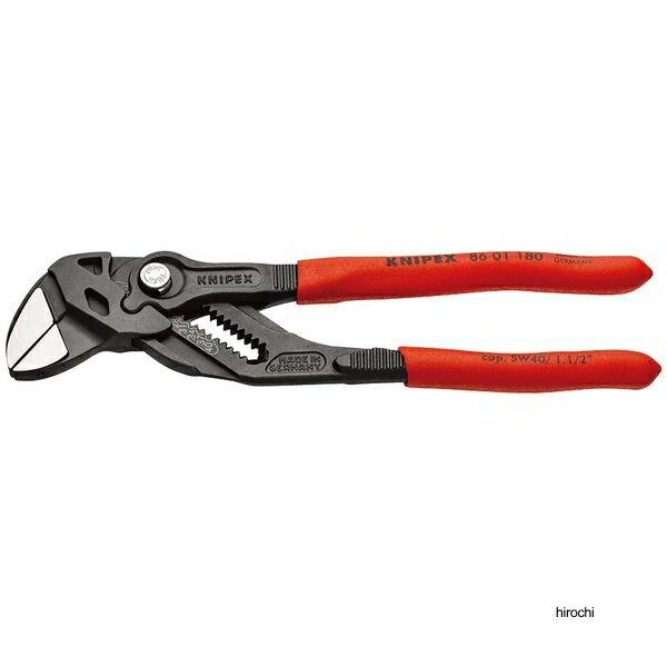 【メーカー在庫あり】 クニペックス KNIPEX プライヤーレンチ 180mm プラスティックコーティングハンドル 亜鉛合金メッキ 8601-180 HD店