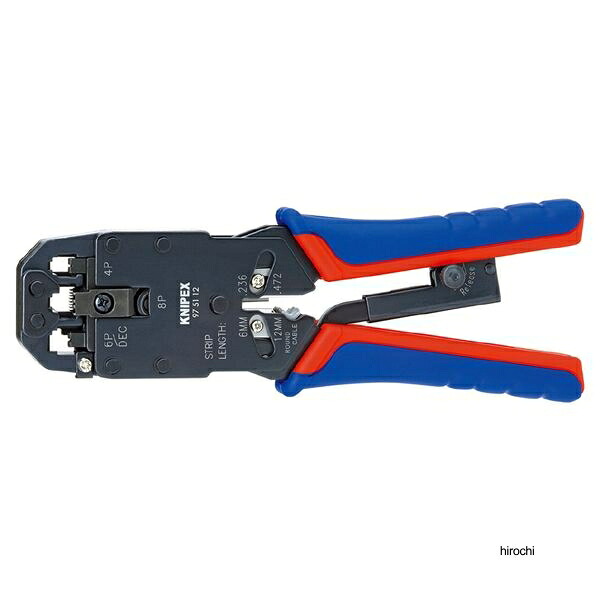 【メーカー在庫あり】 クニペックス KNIPEX ウエスタンプラグ圧着ペンチ 4/6/8ピン 200mm コンフォートハンドル 9751-12SB HD店