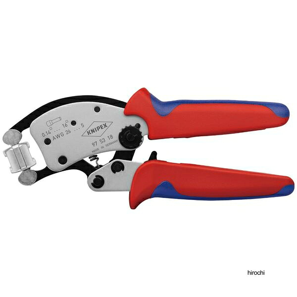 【メーカー在庫あり】 クニペックス KNIPEX Twistorツイスター16 フェルール用圧着プライヤー クリンピング能力0.14-16.0mm2 コンフォートハンドル 9753-18 HD店