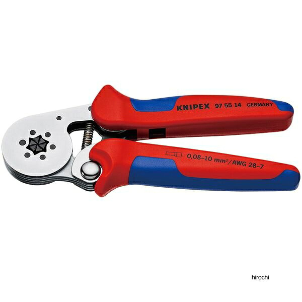 【メーカー在庫あり】 クニペックス KNIPEX ワイヤーエンドスリーブ圧着ペンチ コンフォートハンドル 180mm クロムメッキ 9755-14 HD店