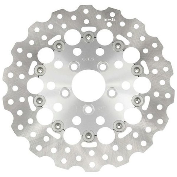 【メーカー在庫あり】 G.T.S ジーティーエス フローティングローター ウェーブ 11.8 リア ラウンドシルバー 034167 HD店|ヒロチー商事 ハーレー 店