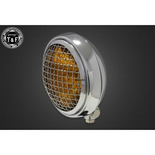 ガレージT&F 5.75in グリルヘッドライト(メッキ)イエローレンズ+ステーD スティード400(VLS) 4023601 HD店