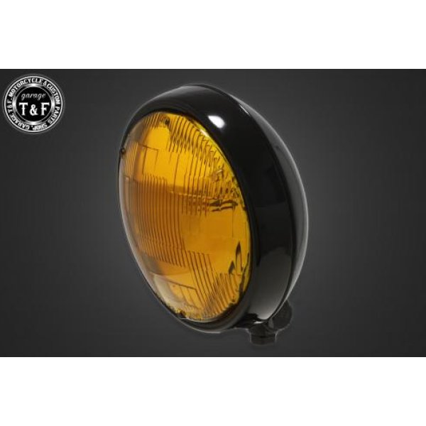 ガレージT&F 5.75in プレートヘッドライト(ブラック)イエローレンズ+ステーD スティード400(VLS) 4022500 HD店 7,767円