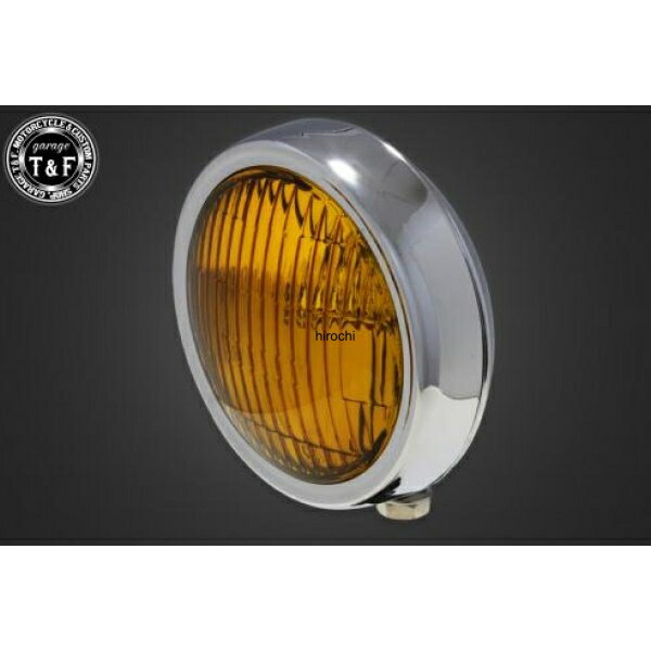 ガレージT&F 4.5in プレートヘッドライト メッキ/イエローレンズ+ステーB イントルーダー400クラシック 4022773 HD店