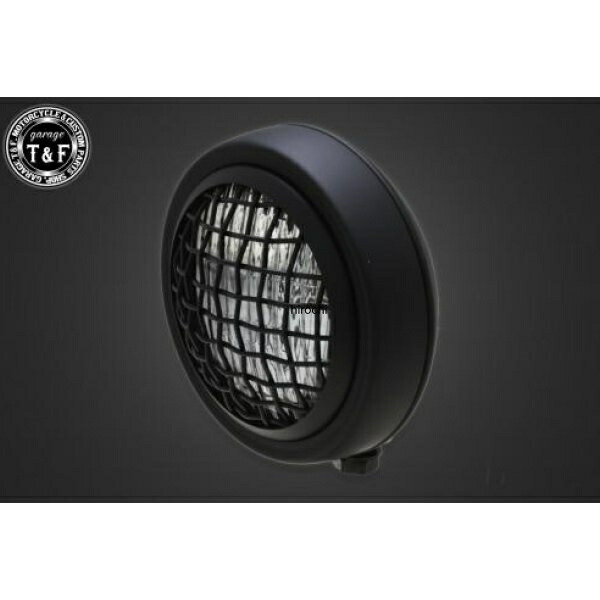 ガレージT&F 4.5in グリルヘッドライト(マットブラック)クリアーレンズ ステー無し 4023988 HD店