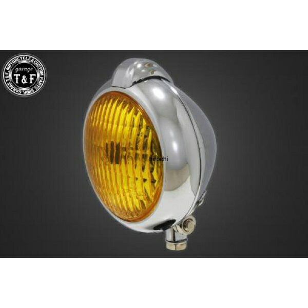 ガレージT&F 4.5in ユニティタイプヘッドライト メッキ/イエローレンズ+ステーA DS400 4022098 HD店