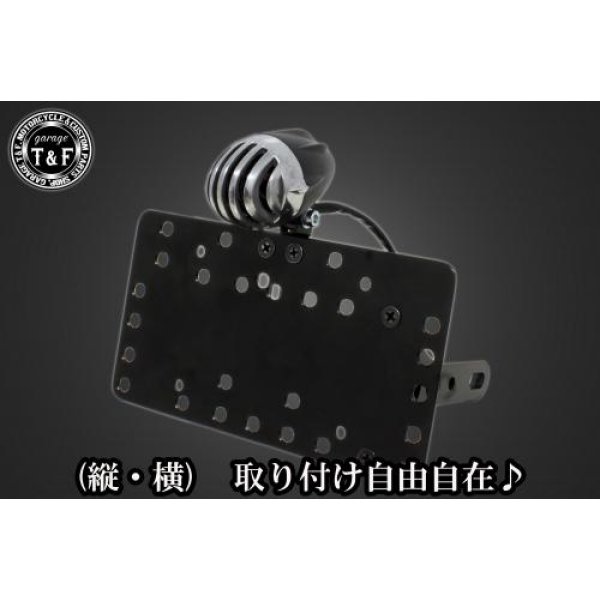 ガレージT&F サイドナンバーキット&アンティークバードゲージテールランプ(ポリッシュ)+ステー シャドウスラッシャー SN06610 HD店