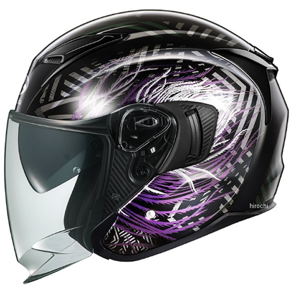 オージーケーカブト OGK KABUTO オープンフェイスヘルメット EXCEED-2 PLUME ブラックパープル XSサイズ 4966094638139 HD店