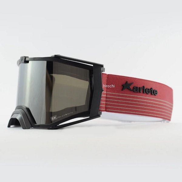 【メーカー在庫あり】 アリート ariete 8K TOP ゴーグル フレーム：ブラック/レンズ：スモークミラー/ストラップ：レッド 4550646164018 HD店