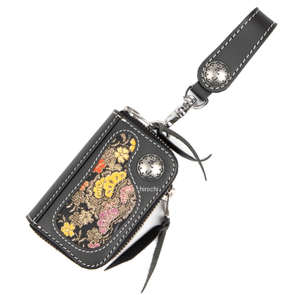【メーカー在庫あり】 デグナー DEGNER 花山キーウォレット 黒 流水雪輪 K-25K HD店