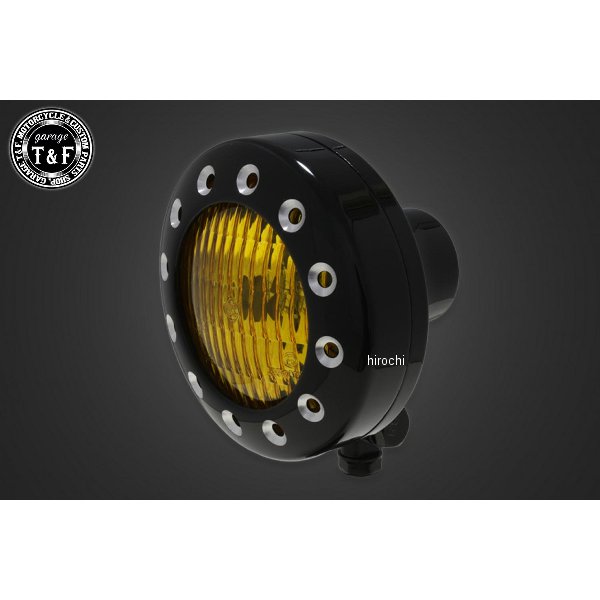 ガレージT&F 4.5インチドリルドヘッドライト(ブラック)イエローレンズ 250TR 4024449 HD店