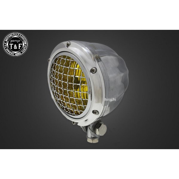 ガレージT&F 4.5インチグリルシトラスヘッドライト(ポリッシュ)イエローレンズ バルカン400(II) 4024301 HD店
