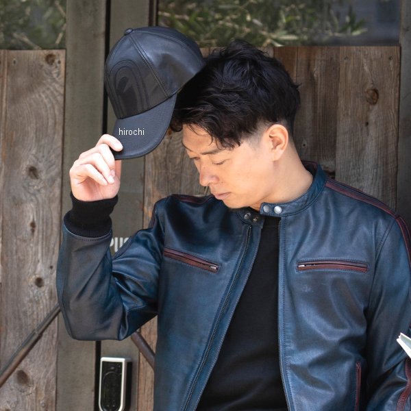 【メーカー在庫あり】 デグナー DEGNER SPCP-2 SP忠男 レザーキャップ ブラック/マルチブルー 4524486111617 HD店