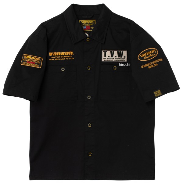 【メーカー在庫あり】 バンソン VANSON 2026年春夏モデル コットンワークシャツ Mサイズ BK/YE SVS2606S HD店