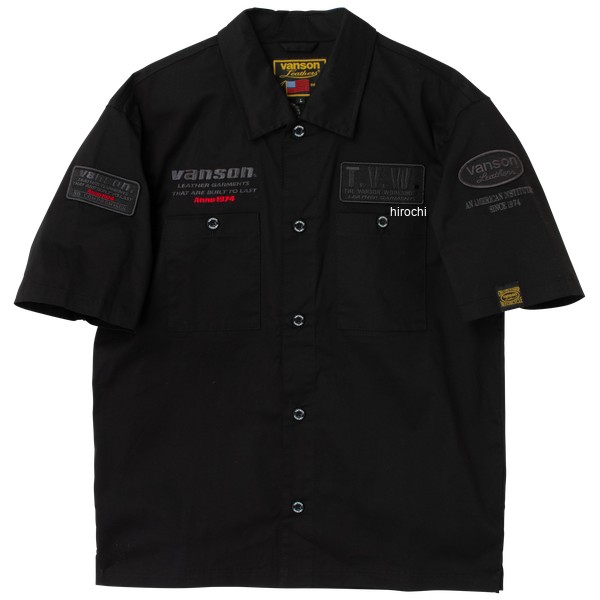 【メーカー在庫あり】 バンソン VANSON 2026年春夏モデル コットンワークシャツ Lサイズ BK/GM SVS2606S HD店