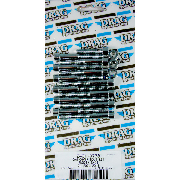 【USA在庫あり】 DRAG ボルトキット カムカバーセット 04年以降 XL クローム/無地 2401-0778 HD店