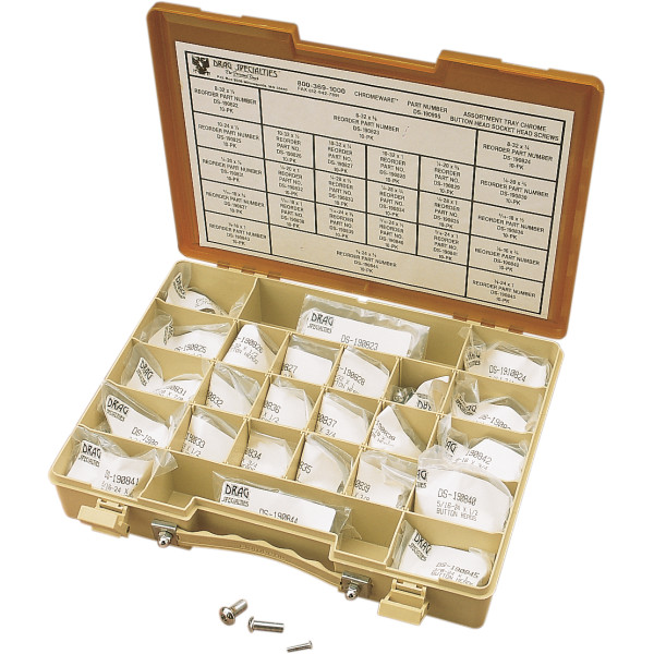 【USA在庫あり】 DRAG 六角穴付きボタンボルト 詰め合わせセット クローム DS-190995 HD店