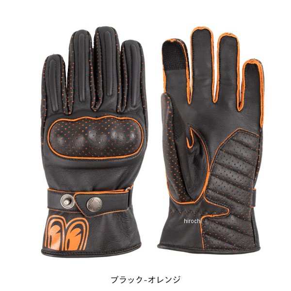 【New】【メーカー在庫あり】 デグナー DEGNER SP忠男レザーグローブ ブラック-オレンジ L SPG-15 HD店