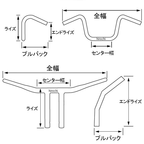 LAチョッパーズ LA 1.25インチ 13インチ 0601-2691 Choppers HD店 つや有り ハンドルバー ピーク 黒 超人気新品  Choppers