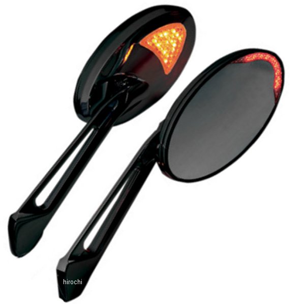 【USA在庫あり】 リブコプロダクト RivCo Products ミラー LED オーバル 黒 (左右ペア) 0640-0658 HD店|ヒロチー商事 ハーレー 店