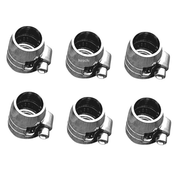 【USA在庫あり】 DRAG ホースエンド クランプ クローム 1/4インチ(6mm) (6個入り) DS-096609 HD店