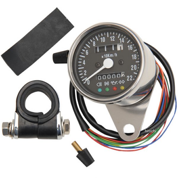 【USA在庫あり】 DRAG 機械式スピードメーター(180km/h) 2.37インチ(60mm) 2:1 黒 2210-0207 HD店