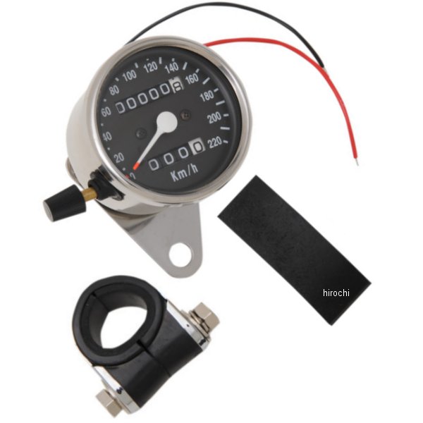 【USA在庫あり】 DRAG ミニ機械式スピードメーター 2:1 クローム/黒 2210-0331 HD店