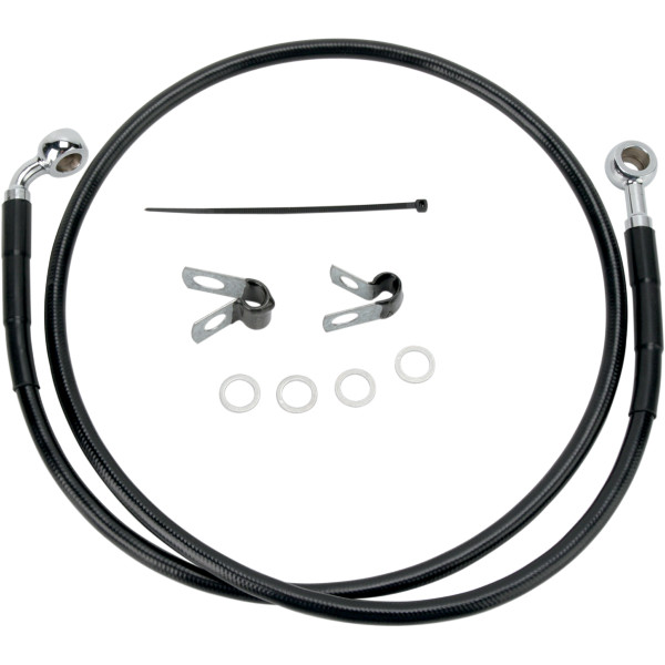 【USA在庫あり】 DRAG フロント ブレーキライン 黒ステンレス 標準長 04年-10年 XL883 BL 45496-04 1741-2526 HD店