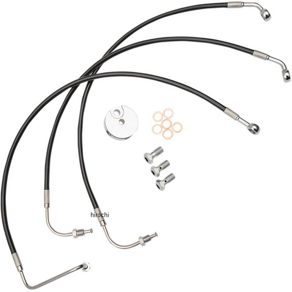 【USA在庫あり】 LAチョッパーズ LA Choppers ブレーキホース 黒 96年-07年 FLHT 15-17インチ用 1741-4220 HD店