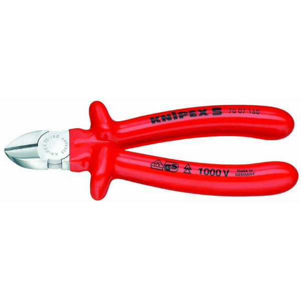 【製造業者店卸し資産あり】 クニペックス KNIPEX 不成立斜ニッパー 1000V 7007-160-KP 固定ディスク店 ニッパー-切断工具-手動工具