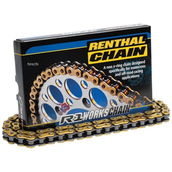 【USA在庫あり】 レンサル RENTHAL ワークス チェーン ノンシール クリップ 428R1/140L ゴールド 1221-0017 HD店｜ヒロチー商事 ハーレー 店