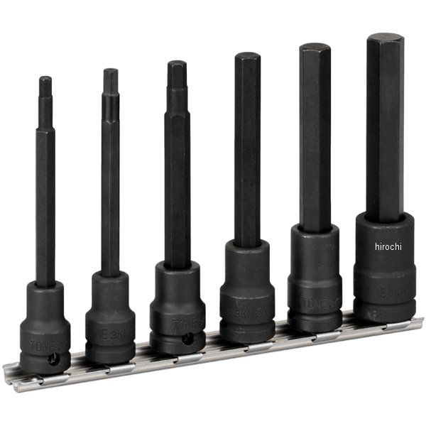 トネ TONE ロングヘキサゴンソケットセット(強力タイプ、ホルダー付) 差込角 9.5mm (3/8インチ) HKH306L HD店