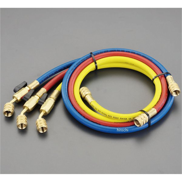 【メーカー在庫あり】 エスコ(ESCO) R410A 100cm ボールバルブ付チャージングホースセット 000012094964 HD