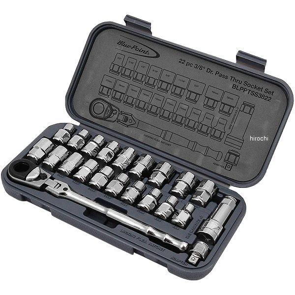 【USA店卸し資産あり】 スナップオン Snap-on 青み尖んがり 3/4in スルー 通り手形 ソケット 22 pcs 仕掛ける BLPPTSS3822 固定ディスク店