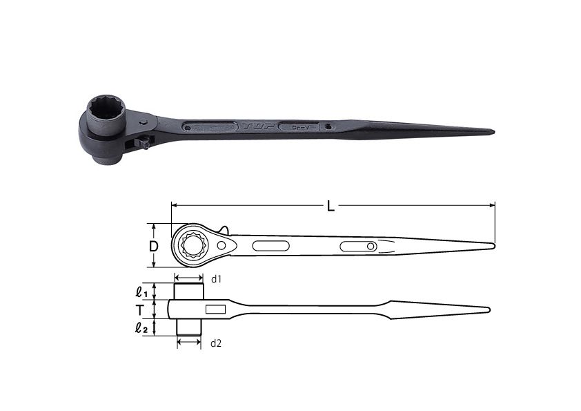 【メーカー在庫あり】 エスコ ESCO 36x41mm/503mm 両口ラチェットレンチ(シノ付) 000012258532 HD店